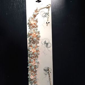 Rose gold bridal hair piece